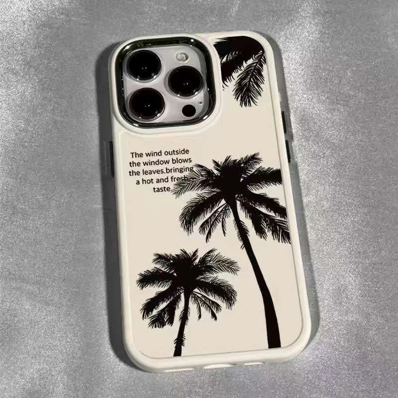 海滩椰树苹果14promax手机壳iphone13pro全包12/11硅胶7plus软