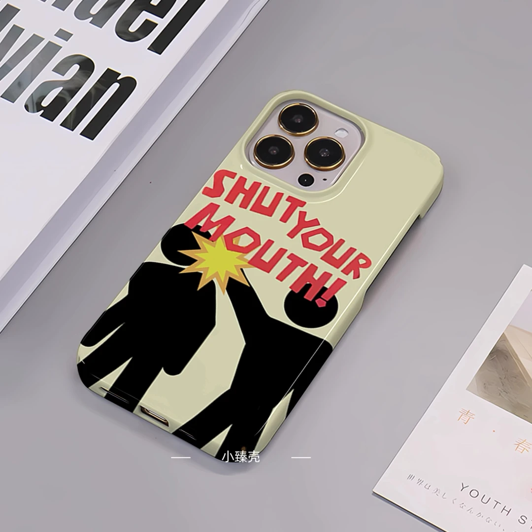 小众闭嘴适用苹果16pro手机壳15硬壳13菲林12/11潮款xr/x