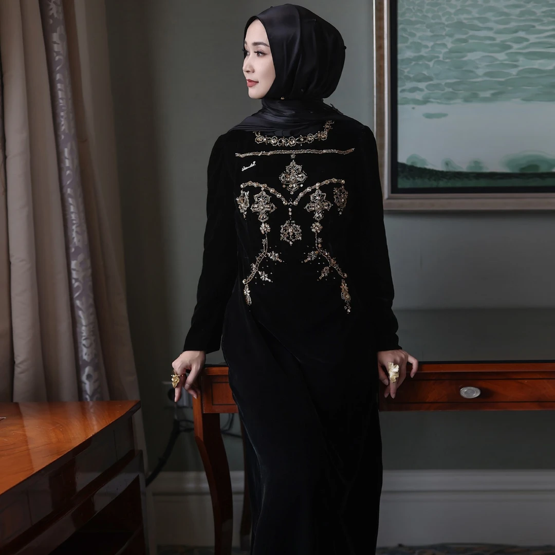 【嘉米拉】秋冬新品丝绒连衣裙LYQ202226