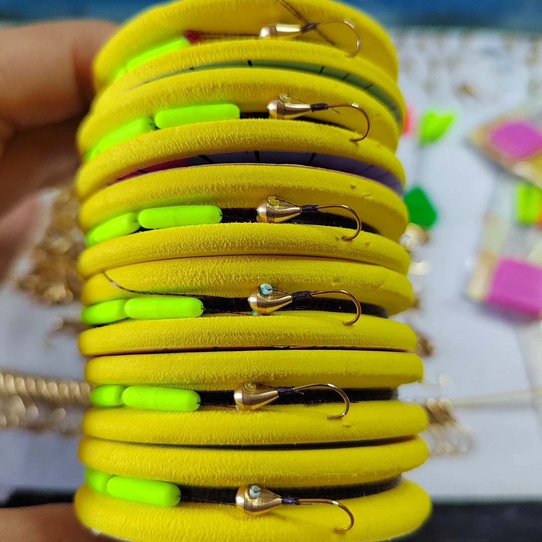 【拍6付送线盒】水滴型铜头钩吃铅0.28g 朝天钩线组 配A1圆柱型浮漂