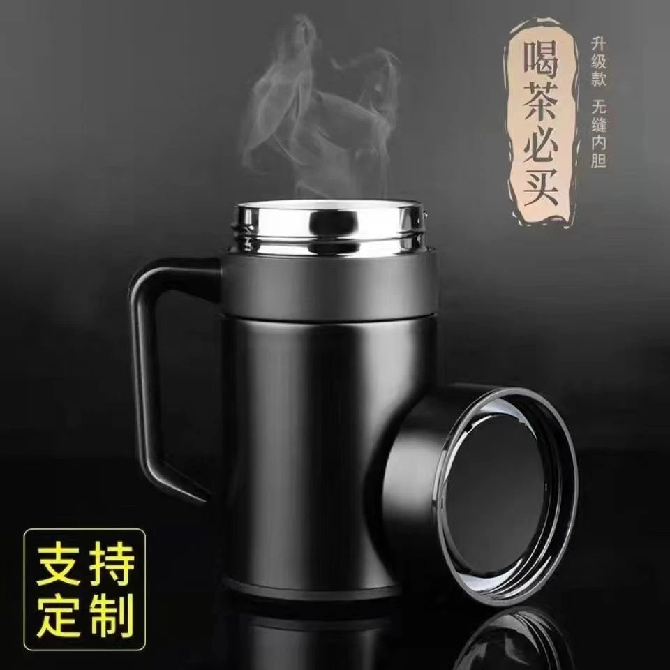 一体成型保温杯泡茶水杯办公带手柄茶漏男女士商务礼品杯印刷LOGO