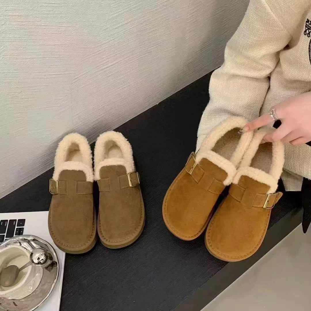 董小姐/9907 加绒加厚勃肯鞋一脚蹬保暖棉鞋（尺码建议拍大）