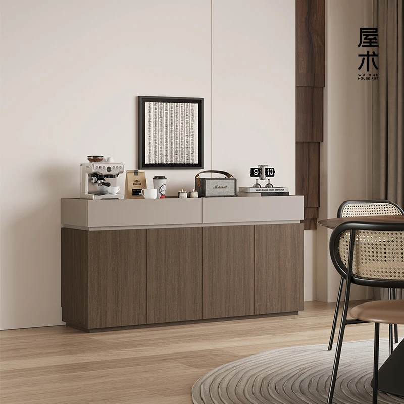 屋术实木餐边柜简约现代墙边置物茶柜子客厅收纳储物酒柜厨房橱柜