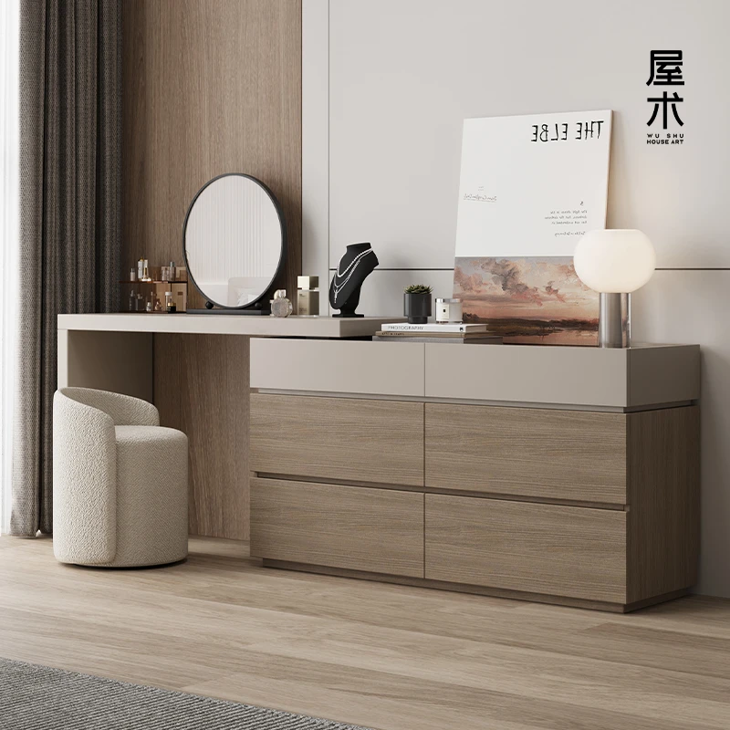 屋术意式极简梳妆台斗柜一体卧室轻奢高级感化妆台多功能化妆桌