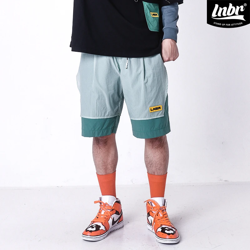 LNBR夏季男士网纱休闲短裤潮流宽松工装裤五分裤时尚