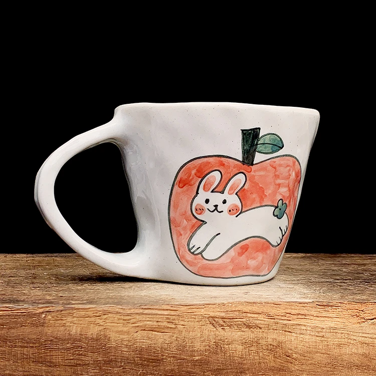 兔子陶瓷杯釉下手绘