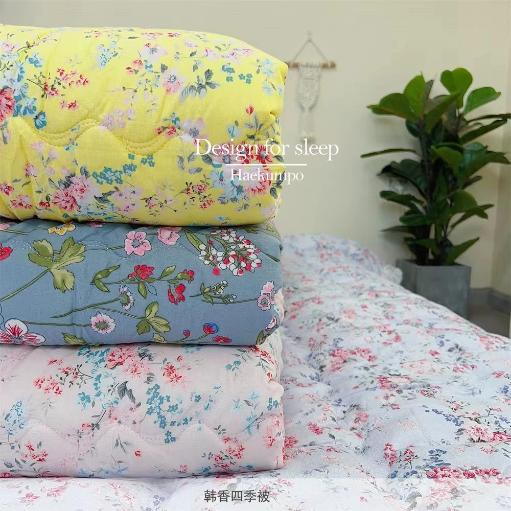 优妈咪松香被子韩式碎花柔软夹棉绗缝莫代尔2.0*2.3（韩香春秋被）