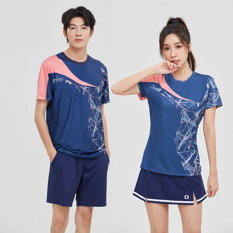 羽毛球服运动套装短袖男女款队服乒乓球网球服上衣