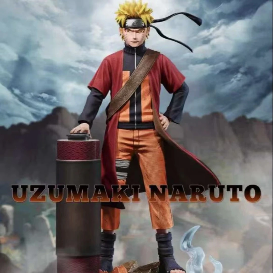 火影忍者 地台社 仙人鸣人1带地台 带卷轴 动漫家居摆件42cm