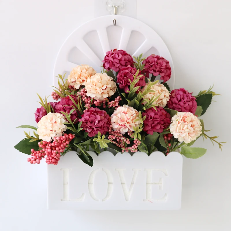 挂墙假花壁挂装饰小清新墙面上挂件仿真塑料花篮室内客厅栅栏墙壁