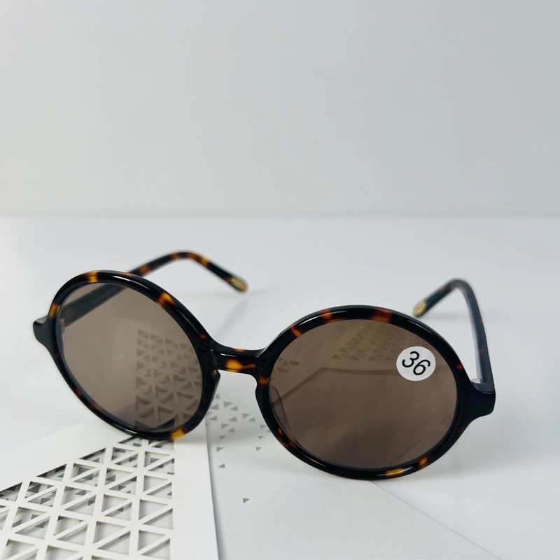 【复古圆赛璐璐款】东海纯天然水晶眼镜中茶色太阳眼镜水晶石眼镜