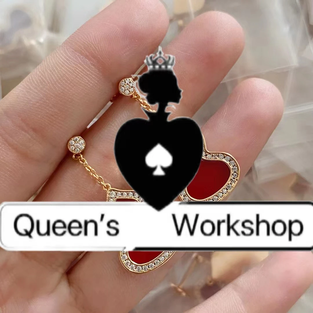铜合金耳饰 【Queen's】18997-95时尚红葫芦耳坠香槟金