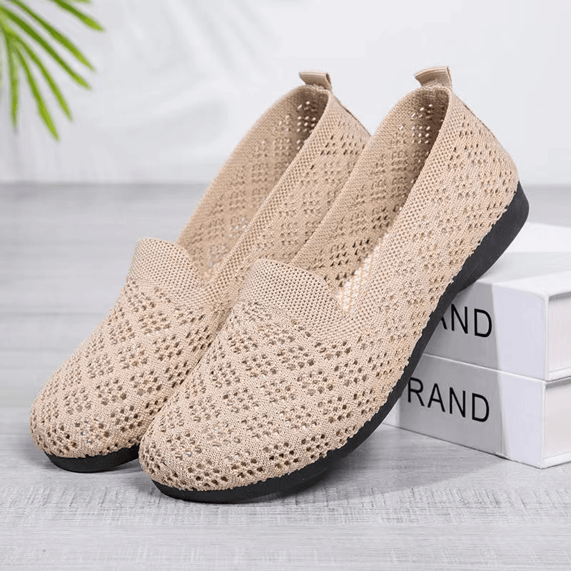 新款豆豆鞋透气镂空老北京布鞋网面软底鞋
