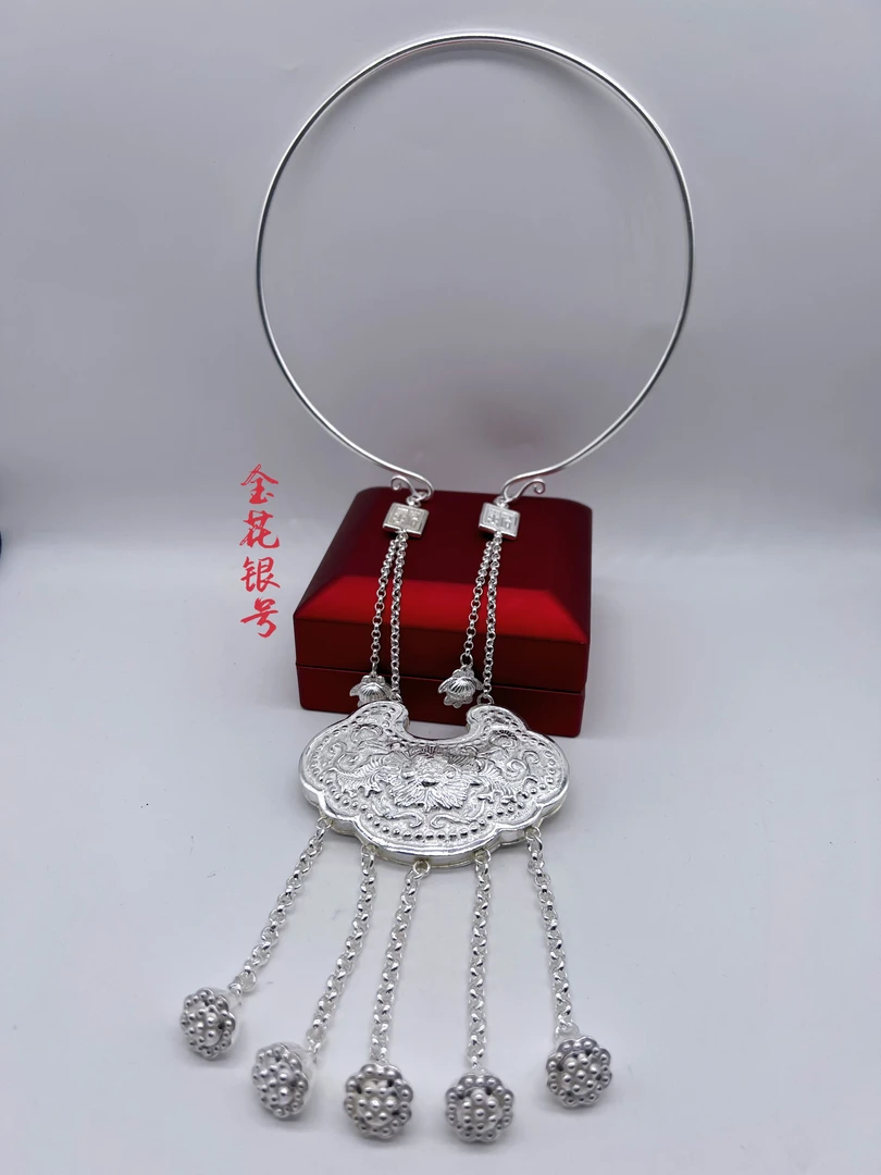 坠链均足银 原创项圈【金花银号】高端私人定制项圈复古民族风精雕