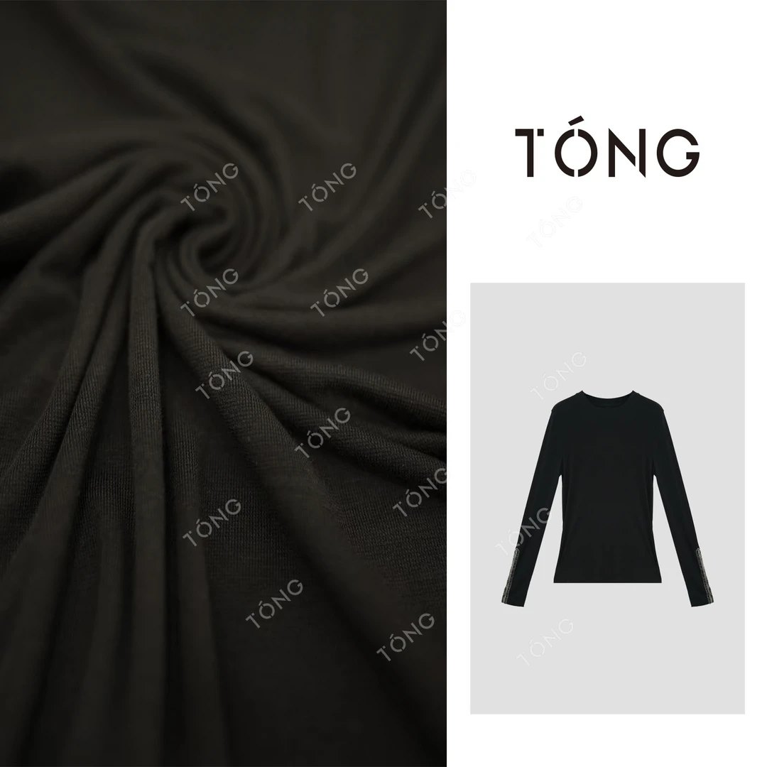 【随手搭】桑蚕丝+醋酸+天丝拼接丝绒纽扣百搭打底衫 GDOO4