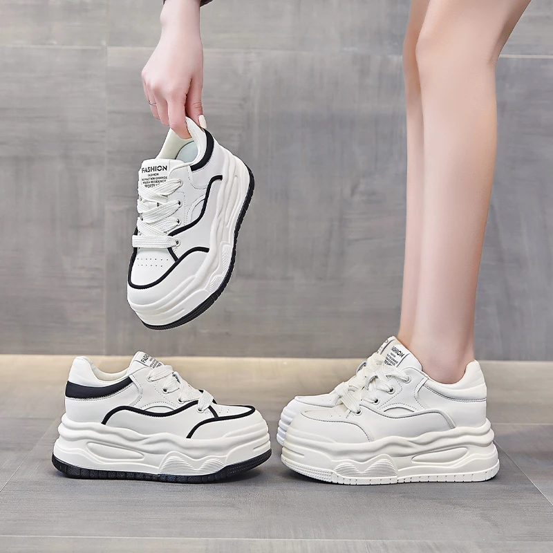 小个子增高7.5CM时尚百搭厚底小白鞋女2024春季新款夏季网红板鞋