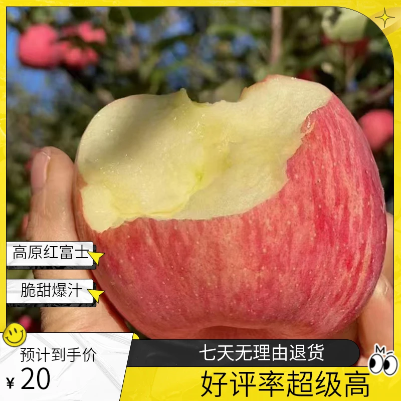 高原红富士精品苹果脆甜爆汁营养健康饱腹代餐产地直发包邮包赔