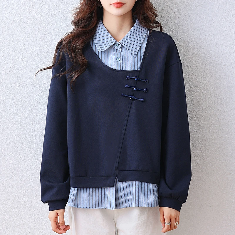 卫衣女国风外套洋气2025新款爆款大码胖mm早秋假两件上衣时尚i