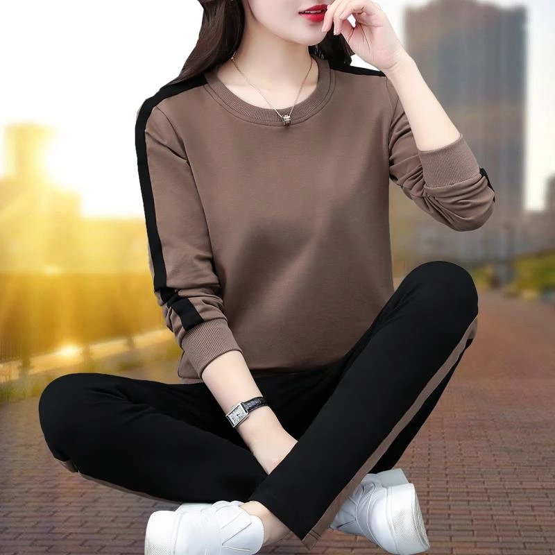 高级春季套装女士卫衣卫裤2025年新款大码妈妈休闲运动服两件套CZ