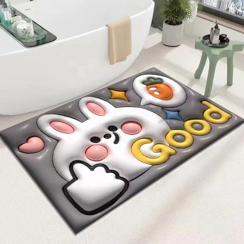 【主播宠粉】3D平面硅藻泥浴室卫生间吸水门速干吸水软垫地垫