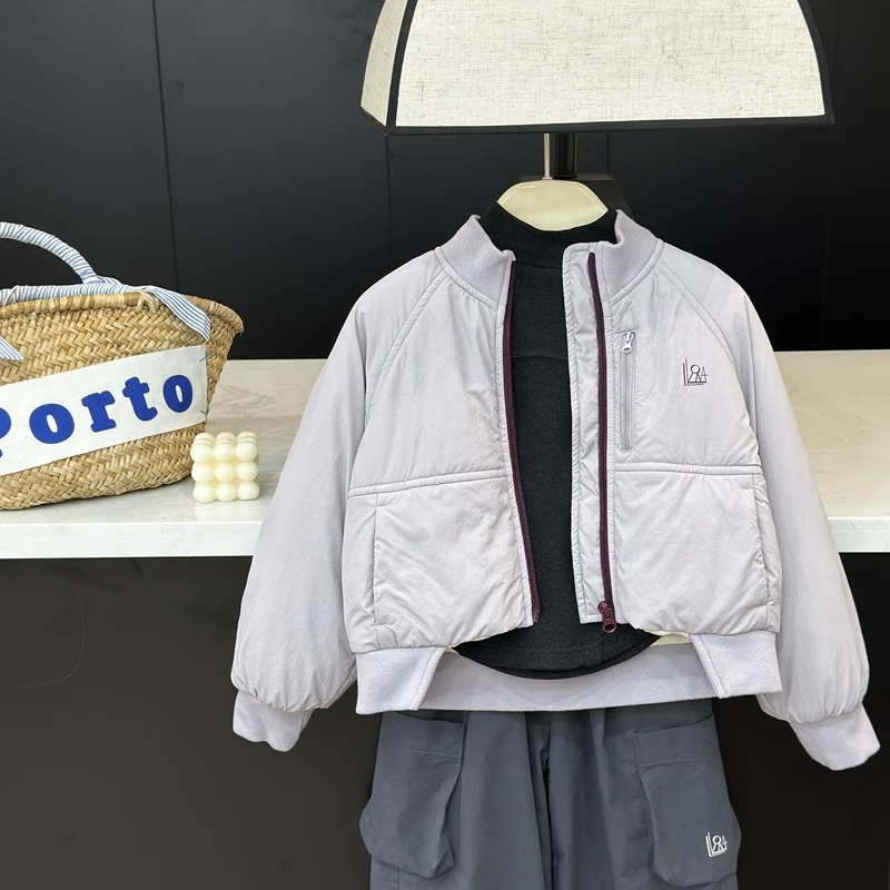 【现货】Leomama女童夹棉外套秋冬2024儿童冬装中大童简约时尚棉衣