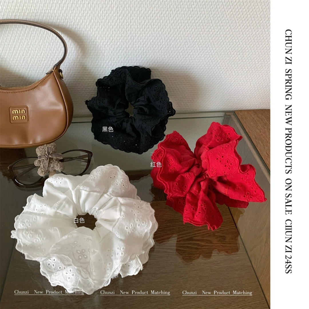 【CHUN ZI】复古镂空花边发圈女法式小众设计感发绳大肠发圈