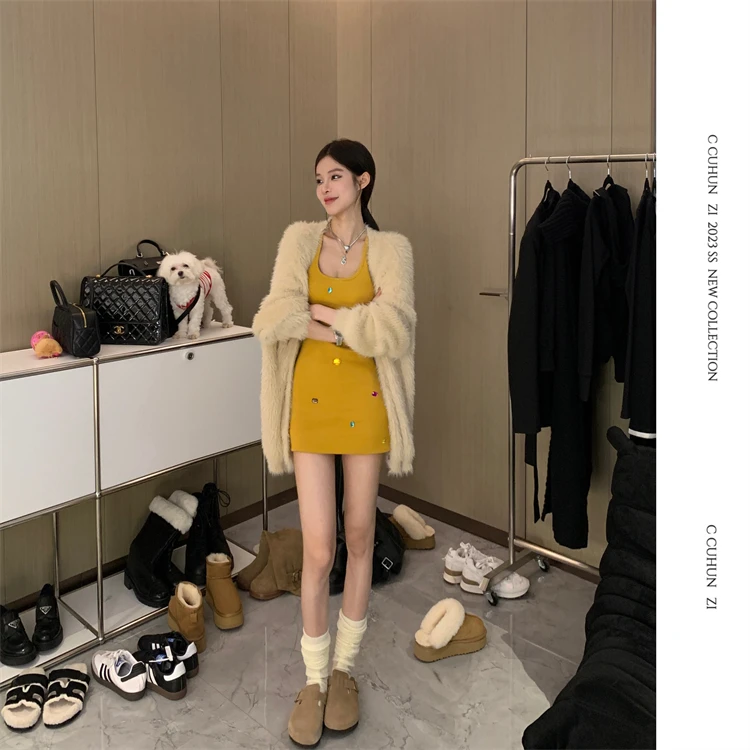 【CHUN ZI】吸引力法则 设计感连衣裙紧身背心裙子