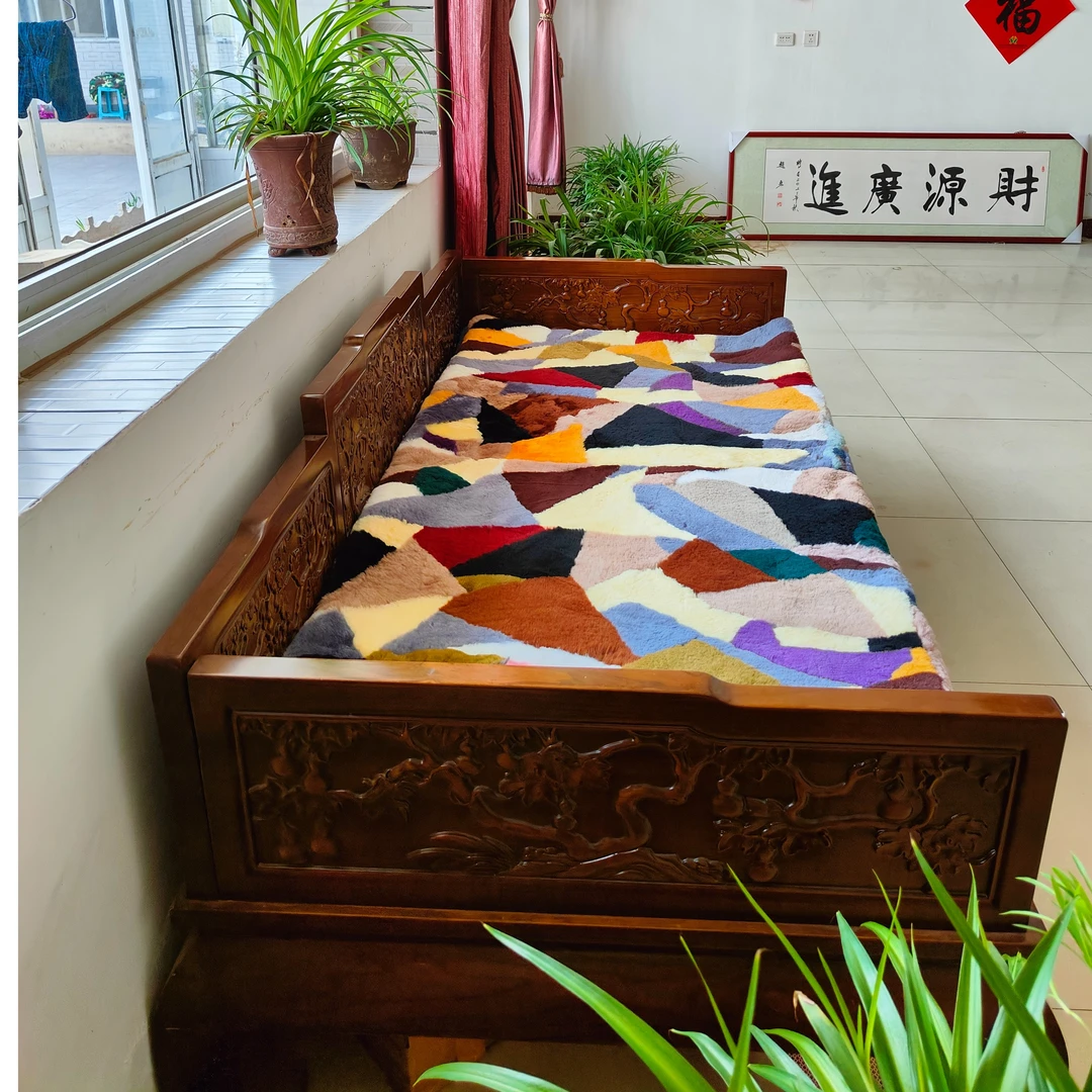 七彩褥子皮毛一体地毯地毯家用床边毯加厚卧室褥子羊羔毛耐脏吸水