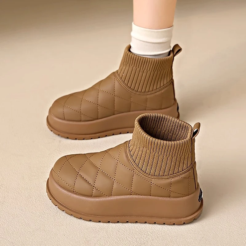 厚底皮毛一体增高雪地靴女时尚百搭加绒棉鞋冬季2025新款面包鞋