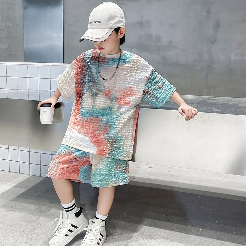 男童夏装套装2024新款儿童装夏款薄款男孩夏季中大童运动酷帅气潮