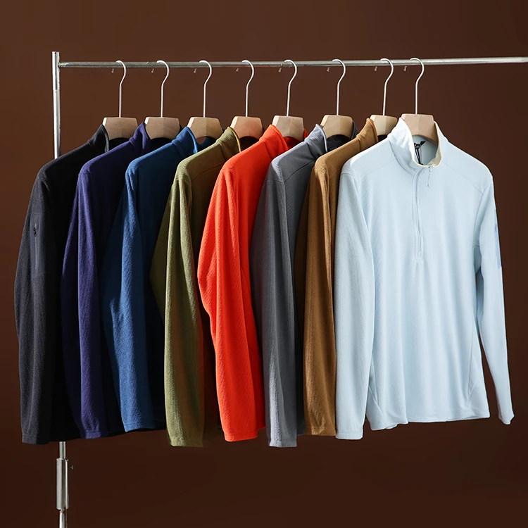 秋冬多色单穿打底皆宜男士轻量化半拉链卫衣抓绒衣HT005-