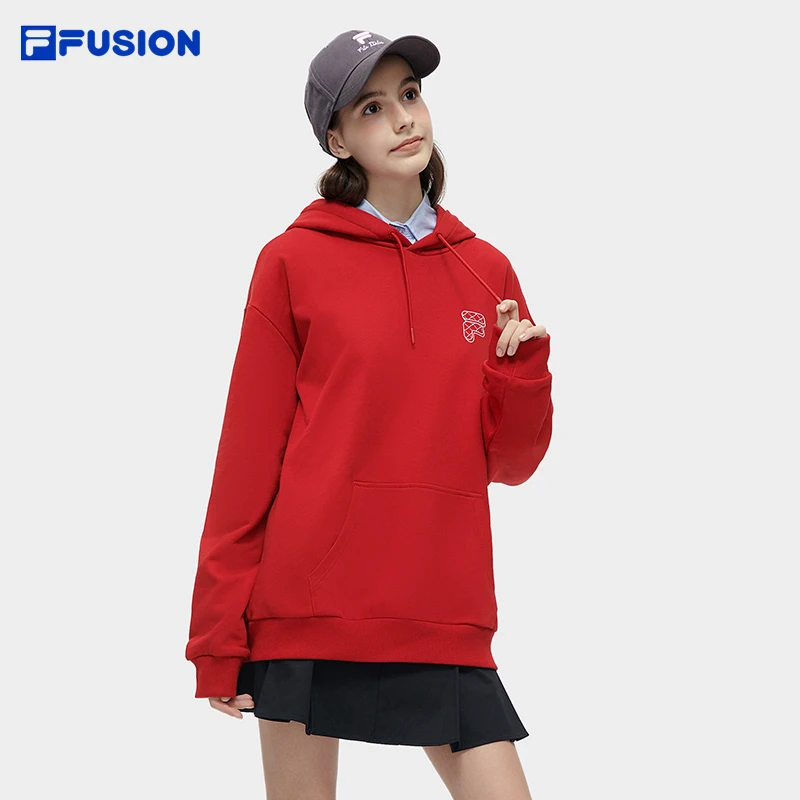 FILA FUSION斐乐潮流情侣连帽卫衣时尚运动连帽上衣T11U413207