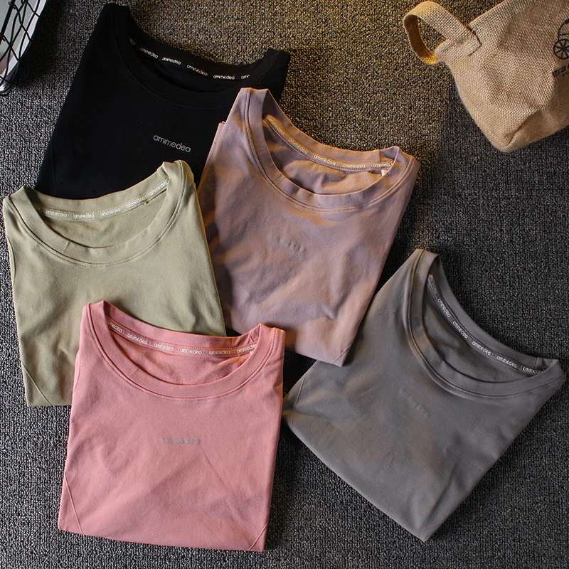 速干紧身字母运动短袖女弹力瑜伽上衣跑步训练t恤健身服半袖薄款