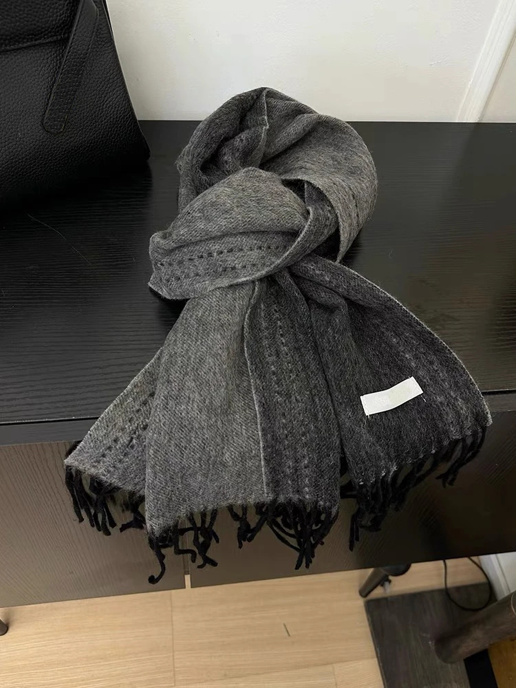 高级百搭好看的窄版围巾
