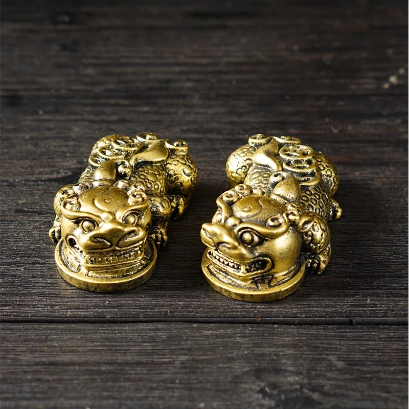 中式貔貅摆件玄关客厅办公桌装饰品酒店收银台茶桌实心电视柜摆件