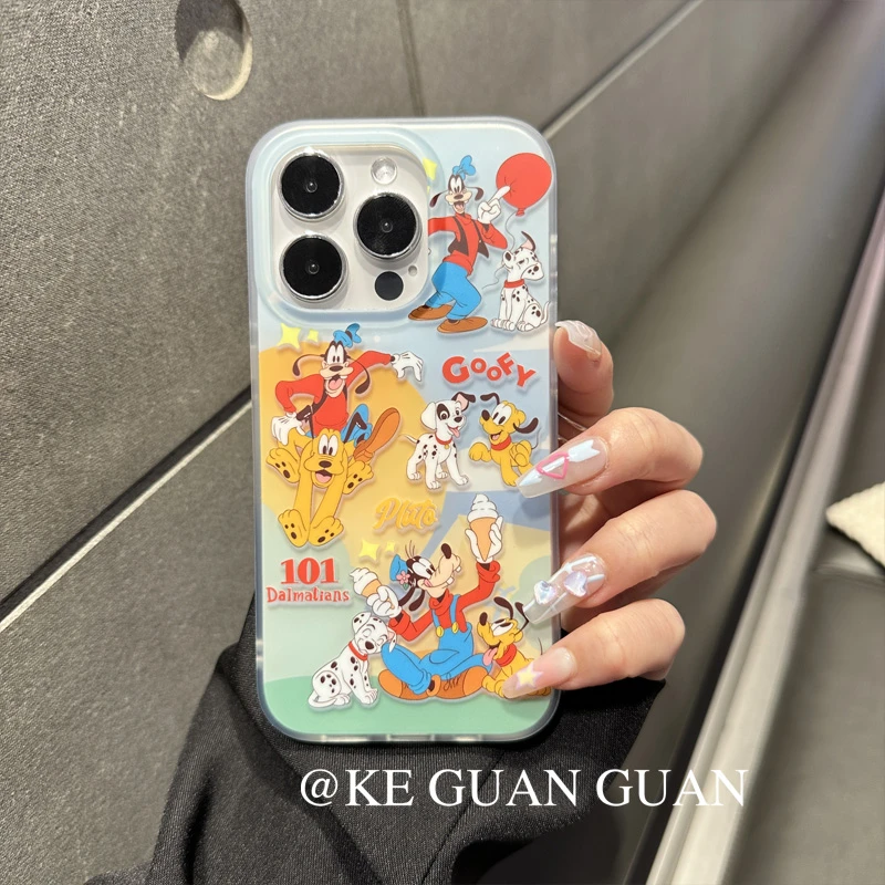 动画片卡通小狗适用苹果15promax手机壳可爱14pro磨砂半包13支架