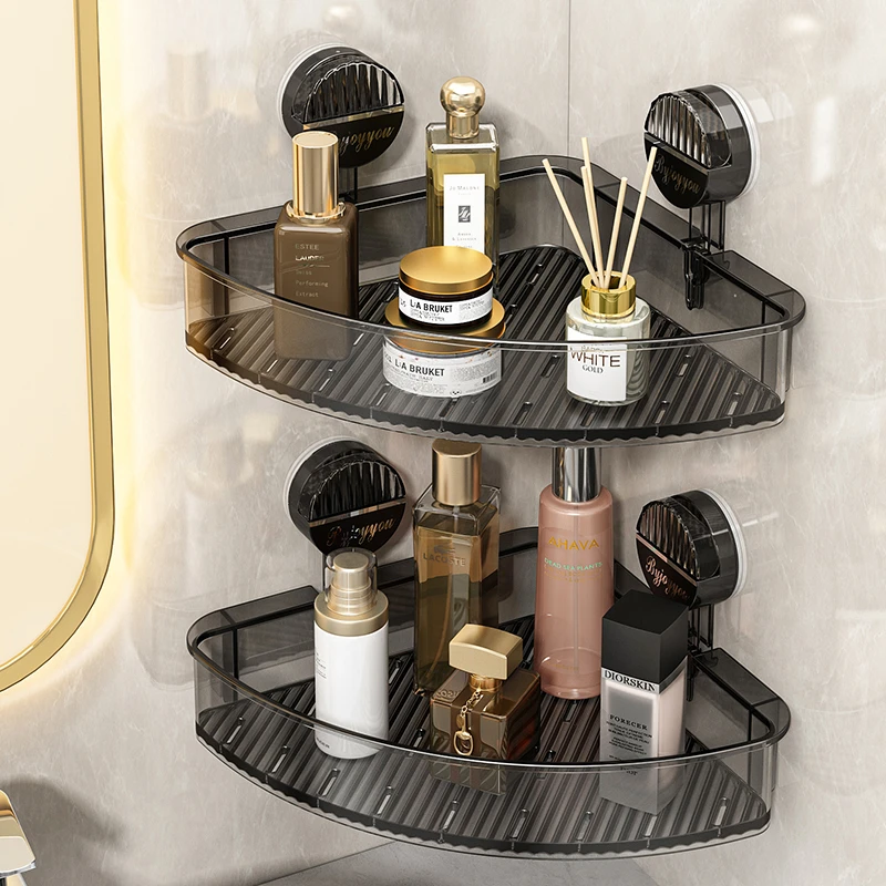 即装即用吸盘置物架卫生间置物架浴室置物收纳置物架三角形亚克力