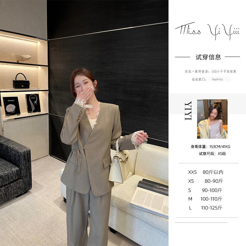 【圣米歇尔】<YiYiii>复古港风西装外套女休闲时尚裤子