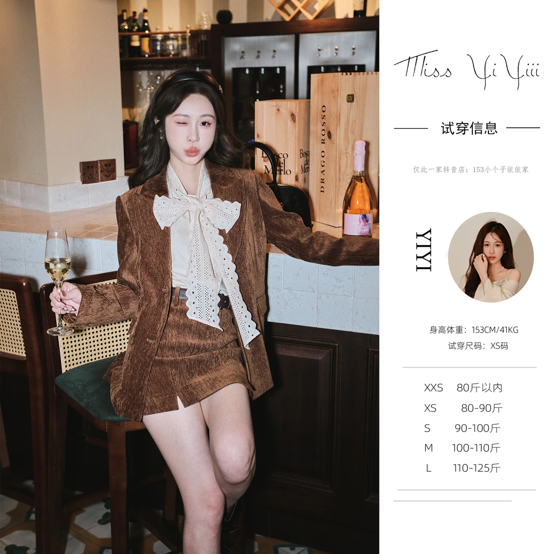 【宠粉内购会】<年终大促>蝴蝶结衬衫复古灯芯绒西装外套高腰半身裙