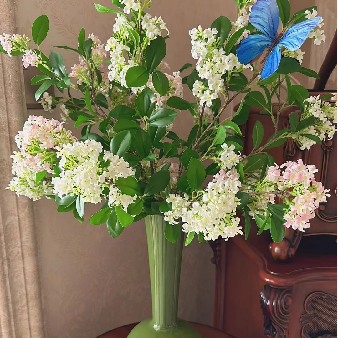 北欧高品质千里香仿真花丁香花家居客厅装饰假花餐桌插花摆件花束