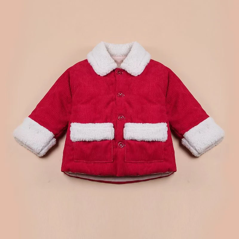 儿童手工棉衣条绒洋气棉袄秋冬棉服棉内胆冬款时尚时尚宝宝保暖