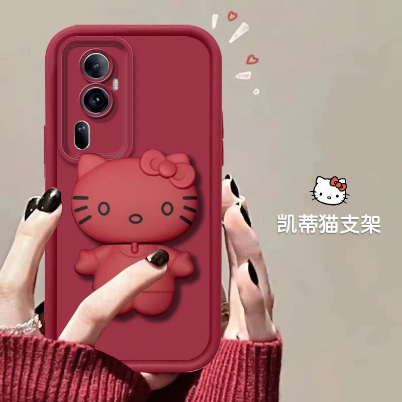 【OPPORENO11】网红爆款猫猫支架款可爱全包保护硅胶防摔手机壳
