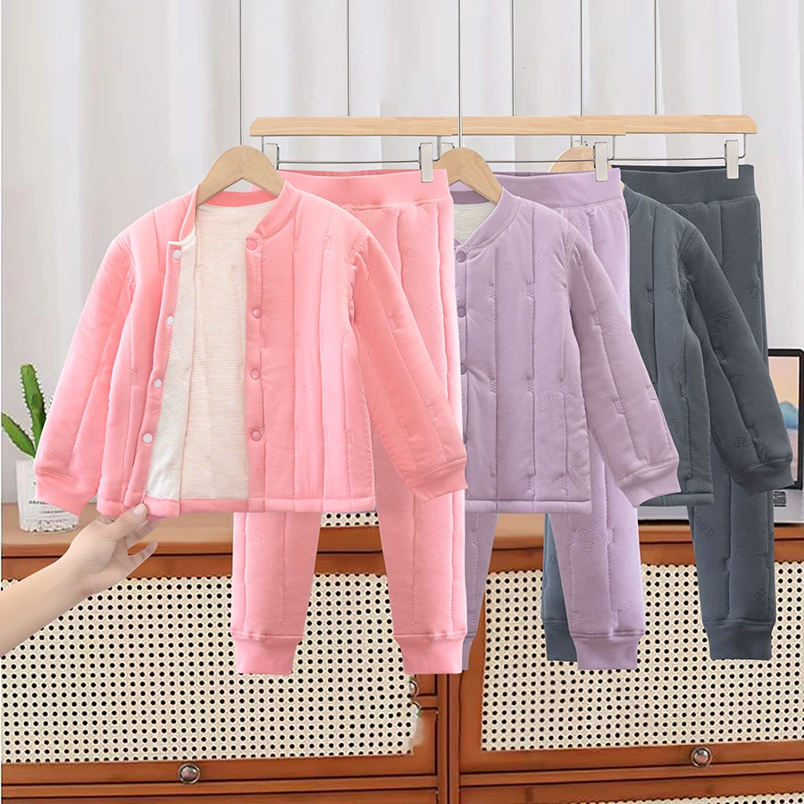 2024新款儿童棉服冬季加棉保暖中大童校服神器三层套装