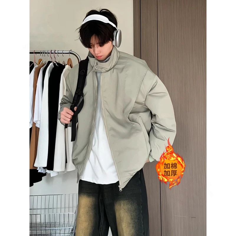 2024冬季新款美式潮流情侣外套加厚保暖休闲男女同款宽松夹克棉服
