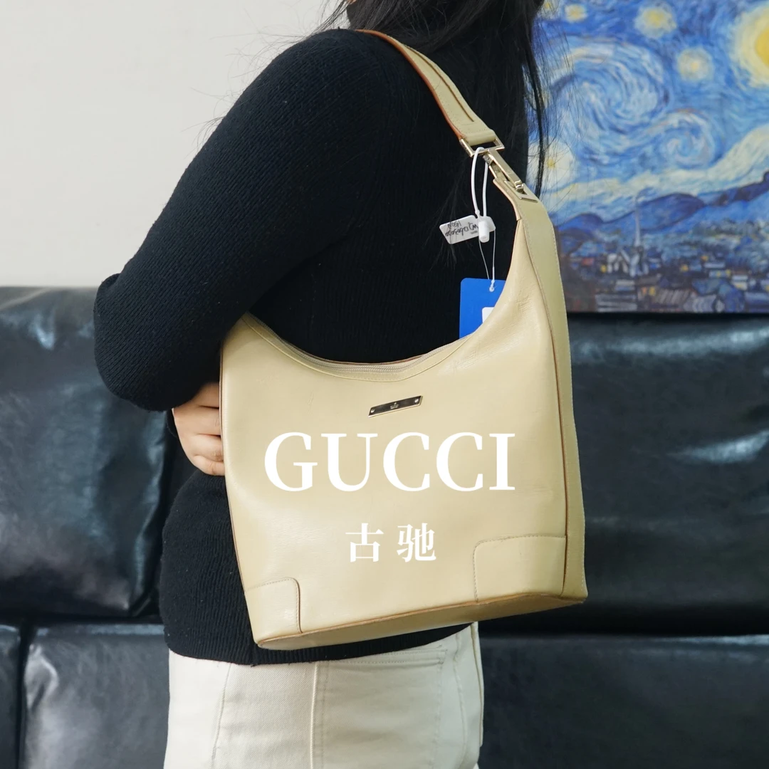 95新 GUCCI/古驰 米色单肩包/WJ12603020/3020