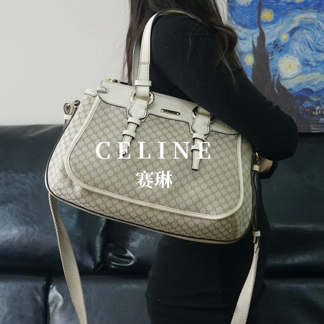 95新 Celine/思琳 拼色斜挎包/FYZG10528010/8010