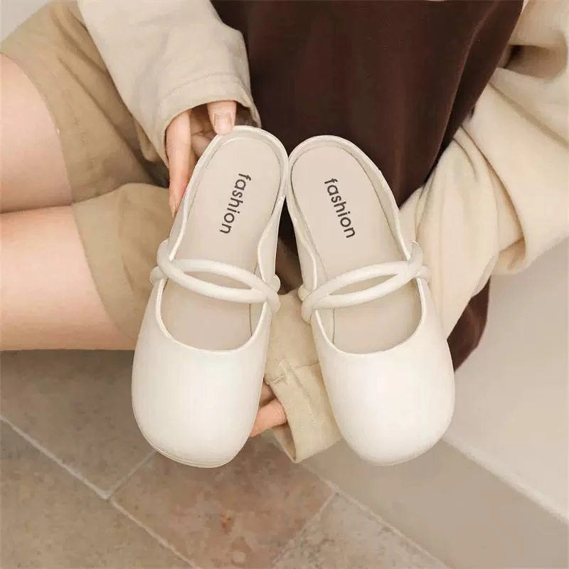 2024年网红单鞋女春夏季新款百搭复古平底浅口舒适玛丽珍爆款女鞋