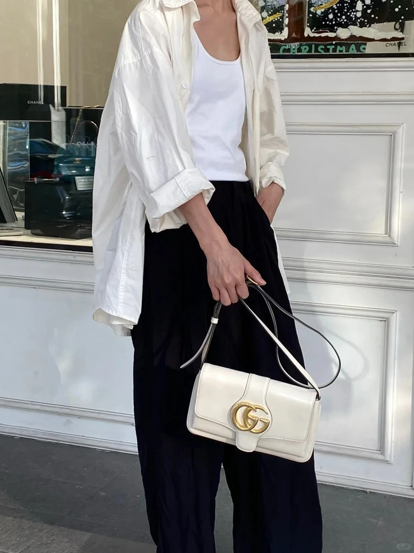 95新 GUCCI/古驰 gucci arli白金单肩斜挎包/公价无/甄选