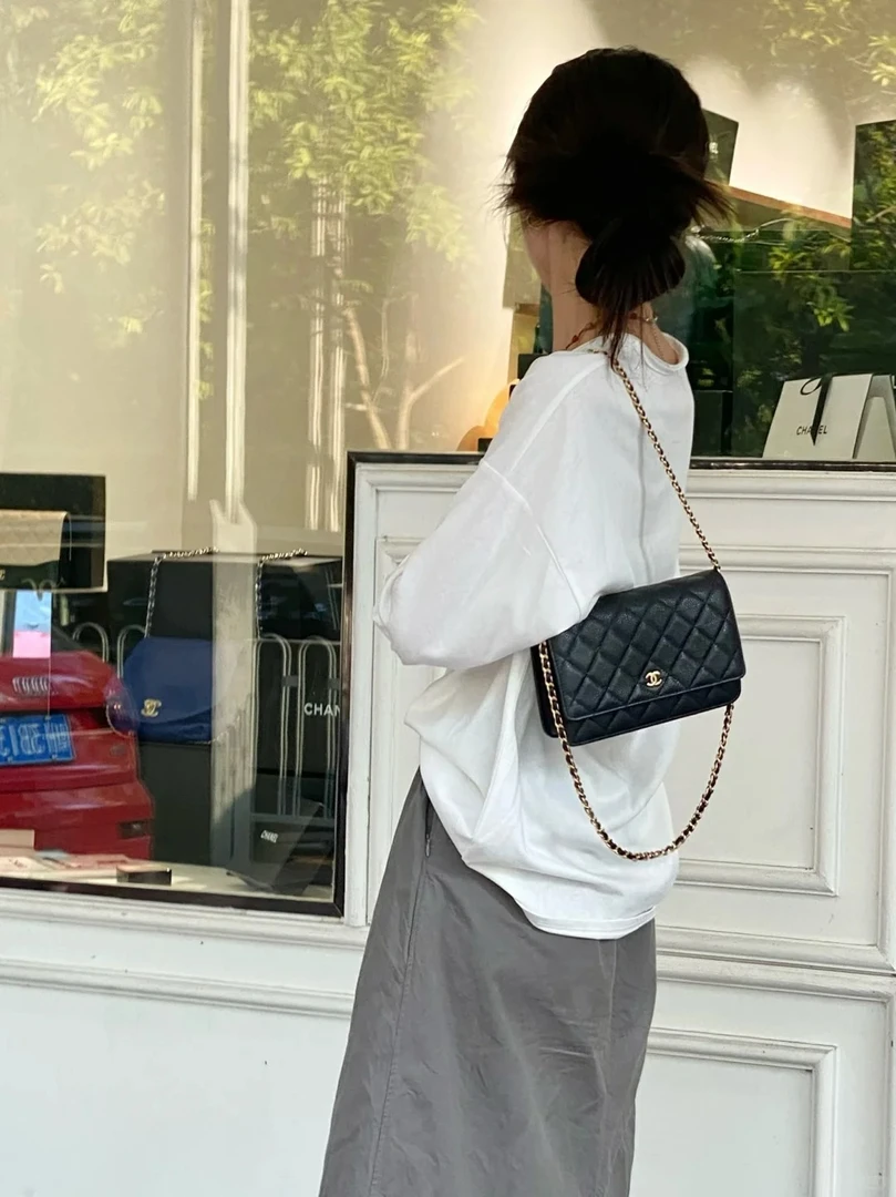 99新 Chanel/香奈儿 chanel发财woc黑金荔枝纹/公价无/甄选