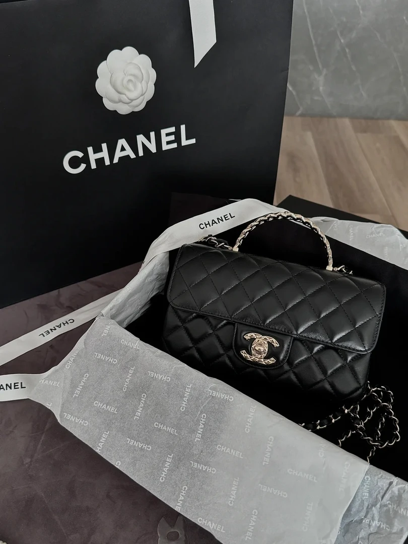 99新 Chanel/香奈儿 24a 手柄cf 麦穗水钻拼接包/公价无/甄选